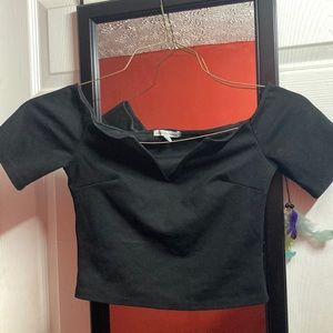 Black crop top with wired v